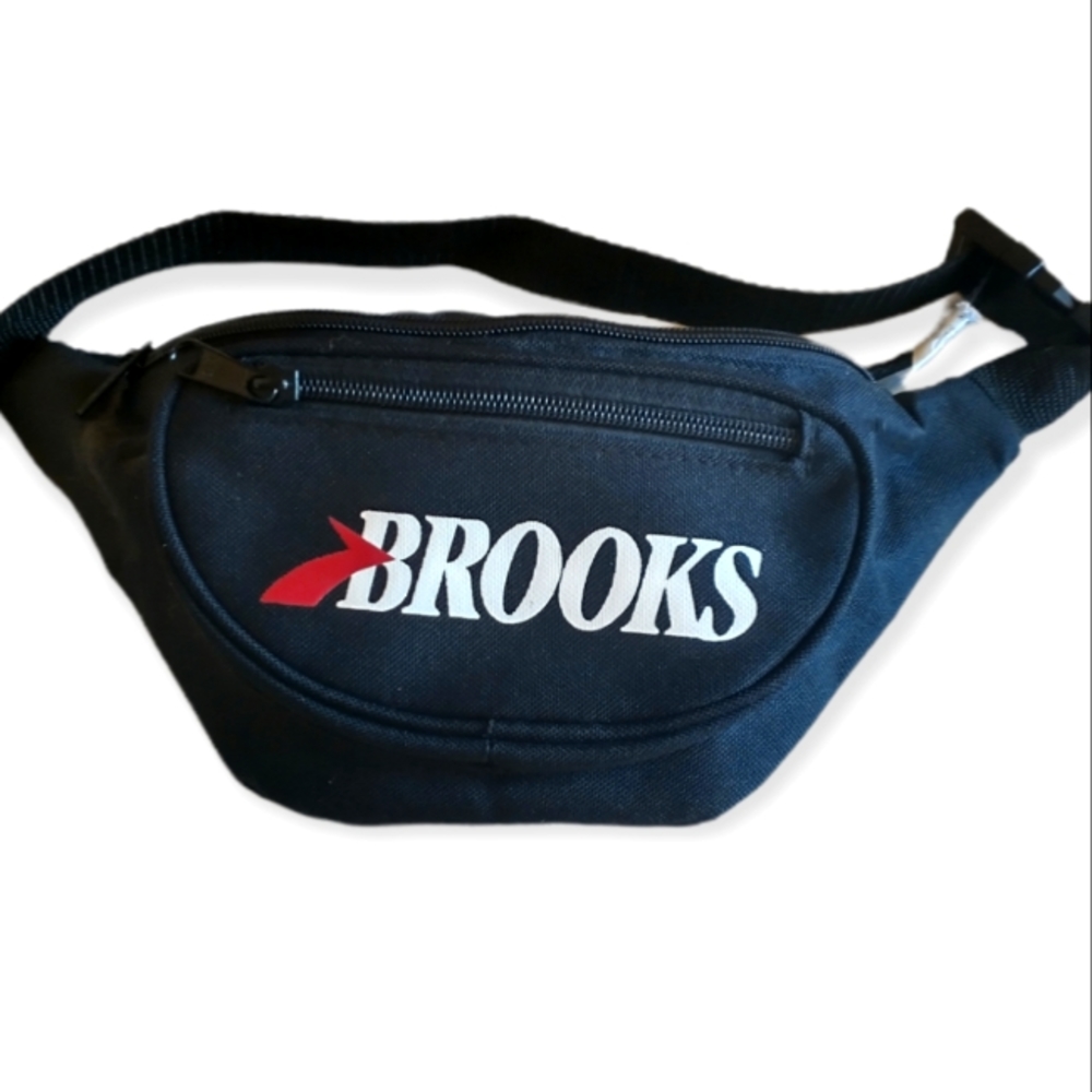 Brooks Navy Belt Bag with Red Accent